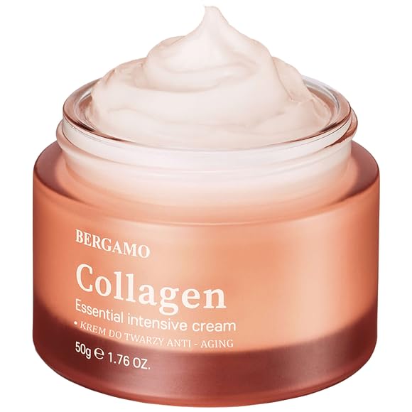 Bergamo Essential Intensive Collagen Cream 1.76oz/50g | Made in Korea K Beauty Korean Skin Care moisturizer for Dry and Combination Skin Wrinkle Care