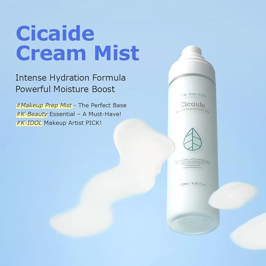 Cicaide Cream Mist 3.38 fl. oz | Korean Hydrating & Soothing for Stressed Skin | Makeup Prep & Setting Spray | 24-Hour Moisture Boost | K-Beauty Makeup Artist Pick