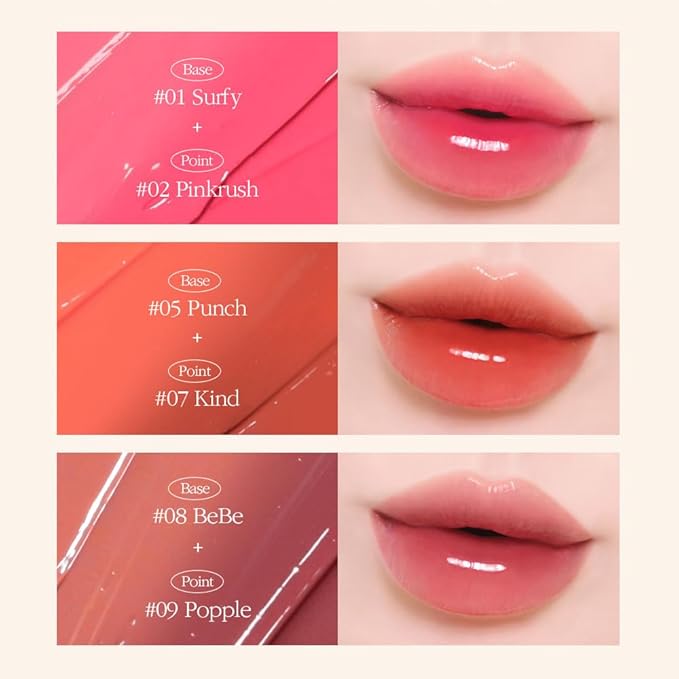 COSNORI Flow Wave Lip Tint - Vegan Glassy Lip Gloss, Lightweight & Long-lasting, Plant-derived Oil Moisturizer, K-Beauty (11 PEACH ROSE)
