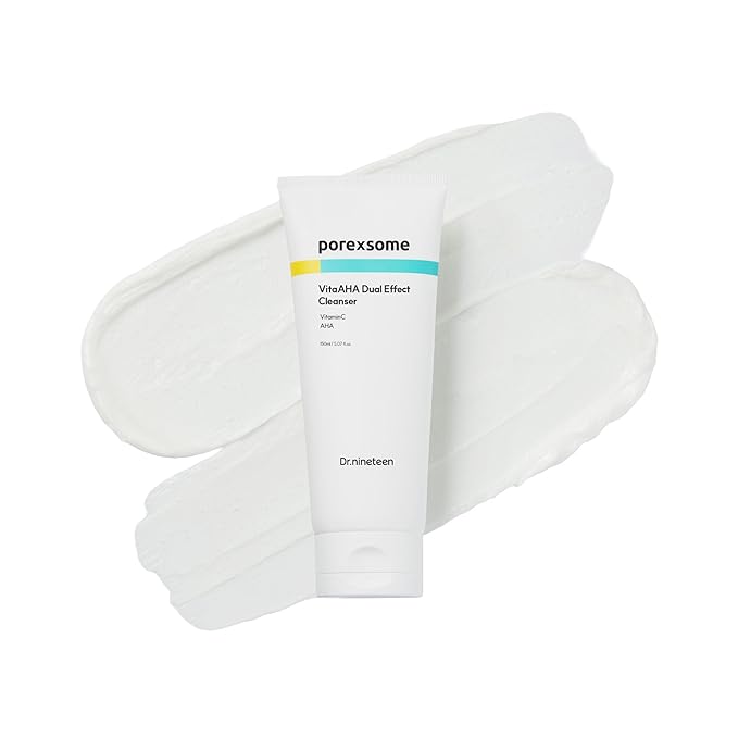 Porexsome VitaAHA Dual Effect CleanserㅣAHA + Vitamin C + OxygenㅣNatural micro exfoliating particles 35,000ppmㅣFacial Cleanser for Pore TighteningㅣKorean Skin Care (5.07 Fl.oz.)