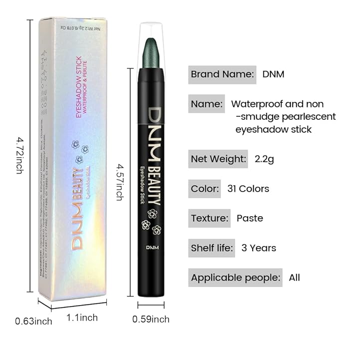 Evergreen Shimmer Cream Eye Shadow Stick Makeup for Women, Shimmer Eyeliner Pencil Eyeshadow Brightener Stick for Eyes, Waterproof Eyeshadow Applicator Blendable sombras para ojos 67#