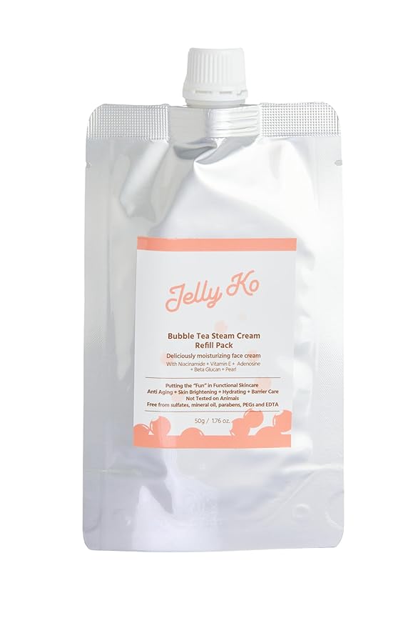 Bubble Tea Steam Cream Refill & Travel Pack (50ml / 1.7 oz) – Korean Moisturizer Pouch for Glass Skin – K-Beauty Hydrating Face Cream – Cruelty-Free & TSA-Friendly