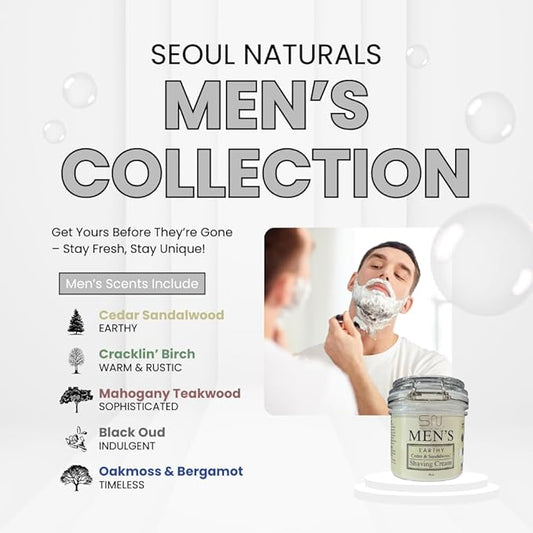 Seoul Naturals Sophisticated Mahogany Teakwood Shaving Cream, k beauty, 6 oz