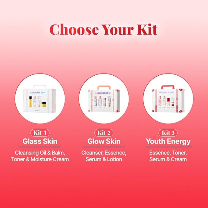 Hanskin Youth Energy On The Go Kit – Retinol & AHA Mini Skincare Set with Essence, Toner, Serum & Cream | TSA-Friendly Anti-Aging Travel Kit, Christmas Gift for Women, Stocking Stuffer
