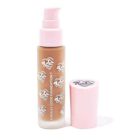 KimChiChic Beauty A Really Good Foundation | Medium to Full Coverage Makeup | Long-Lasting, Lightweight Hydrating Formula | Vegan & Cruelty-Free, 1.0 fl. oz, 128MD Tan + Warm Neutral Undertones