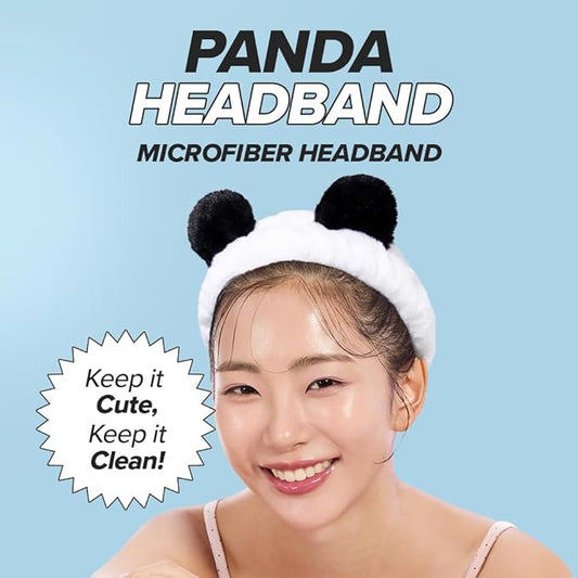 I DEW CARE Face Wash Headband - Panda | Adorable Design, Perfect for Washing & Cleansing, Makeup and Spa, Bath, Skincare, Quick Dry, Soft & Fuzzy, Non Slip, Reusable, Teen Girls Stuff