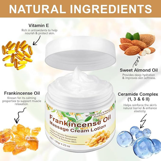 Vitality Frankincense Balm 4.23 fl.oz, Deep Moisturizing Frankincense Cream for Face, Reduces Fine Lines & Wrinkles, Soothes Irritated Skin, Face Anti-Aging Anti-Wrinkles Hydrates Frankincenses Balm