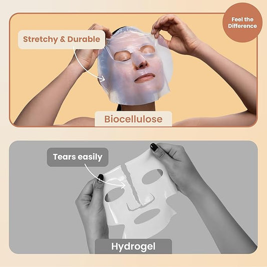 Body Restore Korean Bio-Cellulose Glow Face Mask (5 Pack) – Niacinamide & Vitamin C Sheet Mask for Dark Spots, Uneven Tone – Hydrating Facial Mask Skincare for Glowing Skin – K-Beauty