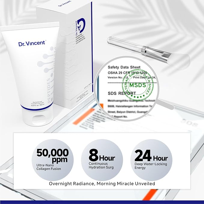 Deep Hydration Collagen Night Wrapping Mask with Collagen Peptides, Overnight Peel Off Face Mask for Firming and Antioxidant, Tri-peptide for Smoothing Wrinkles, 5.07 oz Large Size