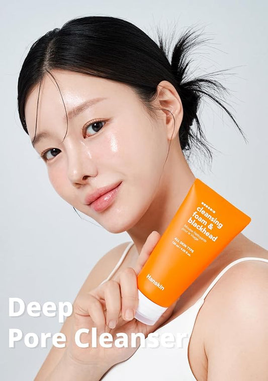 Hanskin Deep Cleanse Duo – BHA Pore Cleansing Oil & Foam Cleanser | Deep Pore Cleansing & Blackhead Care for Oily & Combination Skin | Korean Skincare Set, K-Beauty