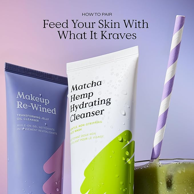 KraveBeauty Makeup Re-Wined Jelly Oil Cleanser Duo – K-Beauty Transforming Daily Cleanser, Removes Makeup & Impurities, Vegan & Cruelty-Free, 3.38 fl oz x2