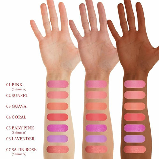 UCANBE Liquid Shimmer Blush Makeup for Cheeks, Highly Pigmented, Long Lasting, Anti-scratch, Natural-Looking, Daily Use Makeup Blush Suitable for Women Girls(07 Satin Rose)