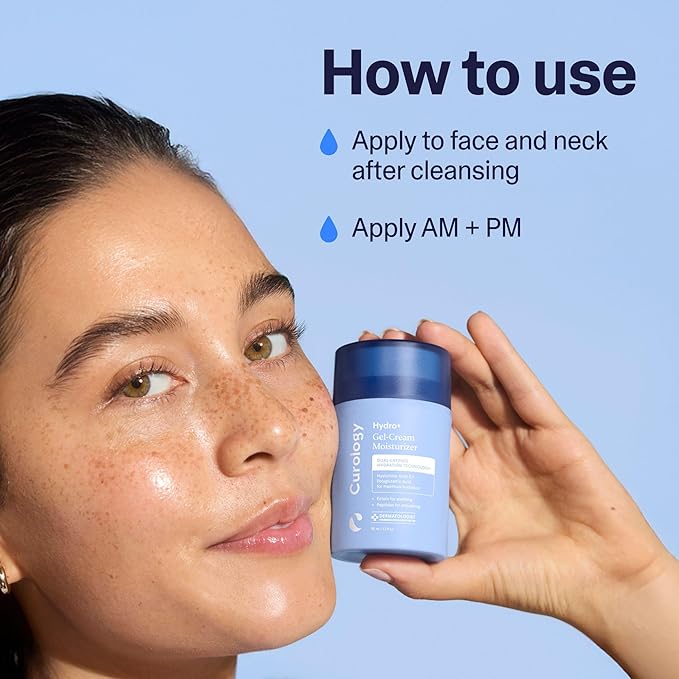 Curology Hydro+ Gel Cream Moisturizer, Lightweight Face Lotion for Sensitive Skin, 1.7 fl oz
