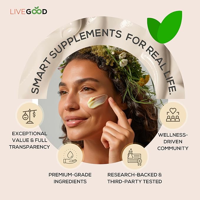 LIVEGOOD Whipped Tallow Balm, Grass Fed Beef Tallow for Skin with Vitamins A, D, E, K, Deeply Moisturizing Beef Tallow Moisturizer for Face and Body Hydration (2 oz)