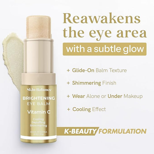 Vitamin C Ultra Shimmer Eye Balm – Dermatologist-Tested, Anti-Aging, Korean Skin Care – Reduces Dark Circles, Puffiness & Fine Lines – Vegan, Clean Beauty, Cruelty-Free – 0.52 FL. Oz