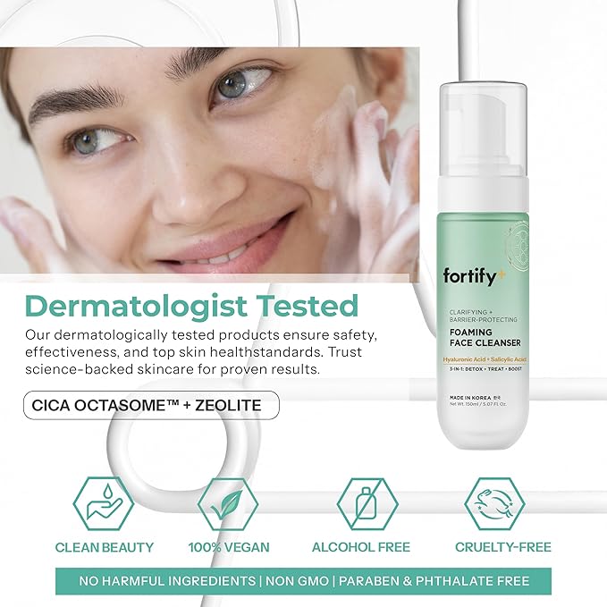 Foaming Facial Cleanser with Hyaluronic Acid + Salicylic Acid - 3-in-1: Detox, Treat, Boost - Deep Purifying & Hydrating Face Wash - Dermatologist Tested, All Skin Types - 2 Pack