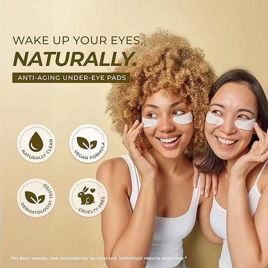Clear Beauty, 24K Gold & Collagen Under Eye Patches For Dark Circles & Puffy Eyes – Firming & Hydrating With Squalane – Dermatologist Tested, Anti-Aging, Korean Skin Care – Clean Beauty – 5 Pairs