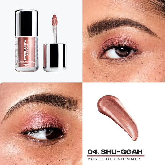 Sacheu Liquid Eyeshadow STAY-N Longwear Eye Makeup — Buildable Highly Pigmented & Blendable Eye Shadow Cream in Matte & Shimmer Finishes, Shu-ggah