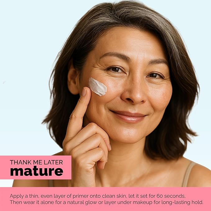 Elizabeth Mott Thank Me Later Glow Enhancer & Primer – Hydrating Natural Glow with Hyaluronic Acid, Niacinamide & Squalane, Sheer Tinted, Cruelty-Free, Fair Sheer Shade, 30g
