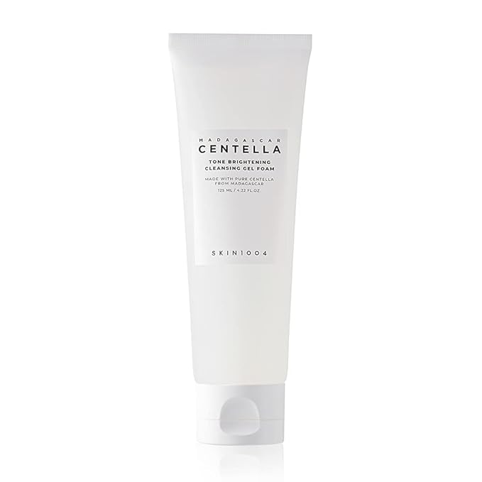 SKIN1004 Tone Glowing Cleansing Gel Foam, 125ml, Makeup Remover & Face Cleanser with Madagascar Centella Asiatica & MadeWhite, Korean Hydrating Gel Facial Cleanser, Korean Skincare