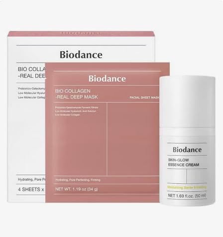 BIODANCE Essential Duo: Bio-Collagen Mask & Glow Essence Cream Set, Korean Skincare Duo for Glass Skin, Dewy Glow, Plumping, Radiance, Korean Skin Care, Valentines Day Gifts for Her