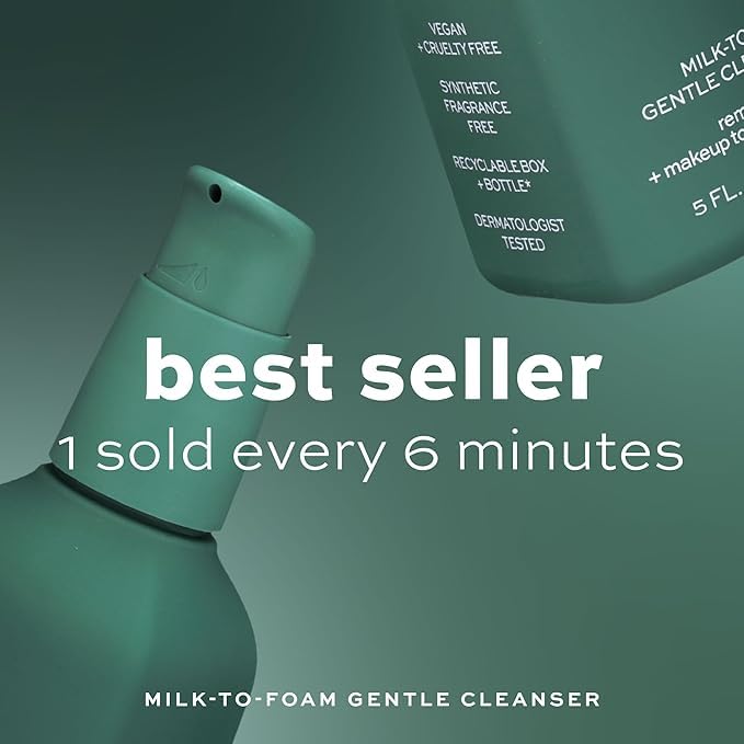 ITK Skincare 2-in-1 Milk-To-Foam Gentle Cleanser - Effective Face Wash + Makeup Remover with Vitamin B5, Pineapple + Coconut Enzymes for Radiant Skin - Cleanse, Remove Excess Makeup + Moisturize Skin