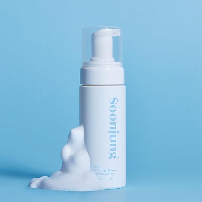 ETUDE SoonJung pH 6.5 Whip Cleanser Big Size, Mild Micro Foaming Face Wash for Sensitive Skin, Panthenol, Madecassoside for Soothing, Barrier Repair, Low pH, Vegan, Non-comedogenic 8.45 Fl Oz
