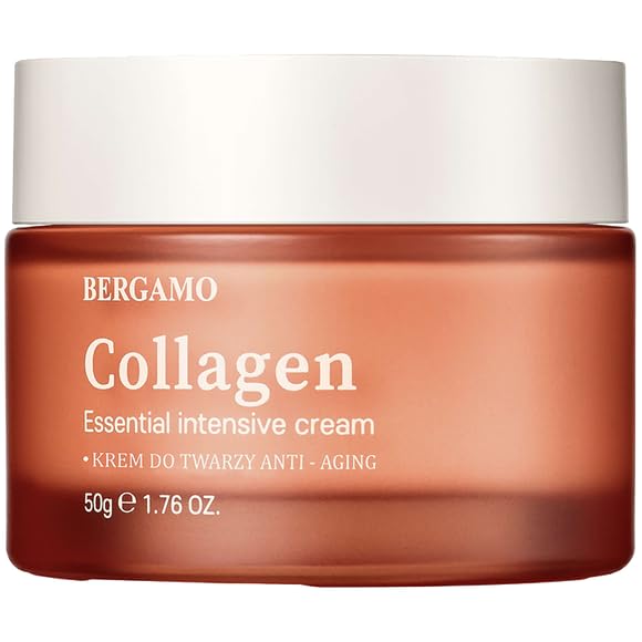 Bergamo Essential Intensive Collagen Cream 1.76oz/50g | Made in Korea K Beauty Korean Skin Care moisturizer for Dry and Combination Skin Wrinkle Care