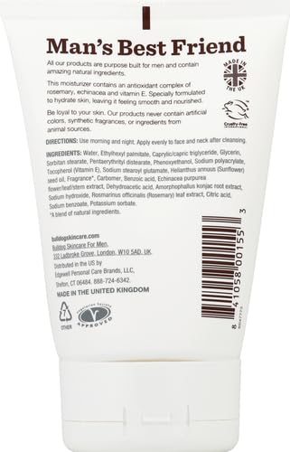 BULLDOG Mens Skincare and Grooming Face Moisturizer Age Defense, 3.3 Fluid Ounce, (Pack of 2)