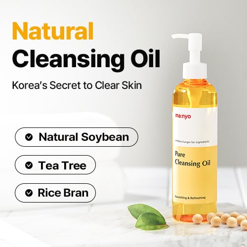 MANYO Pure Cleansing Oil Korean Facial Cleanser, Blackhead Melting, Daily Makeup Removal with Argan Oil, Korean Skin care 6.7 fl oz *(2 Pack)