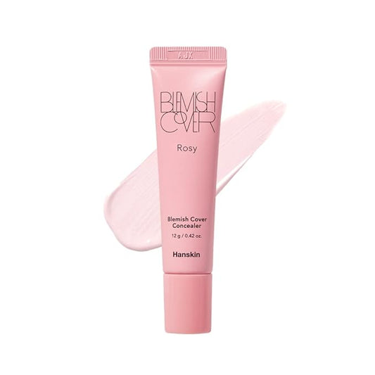 Hanskin Blemish Cover Rosy – Pink Tone Full Coverage Concealer for Dull Skin & Dark Spots | 12g Korean Color Corrector