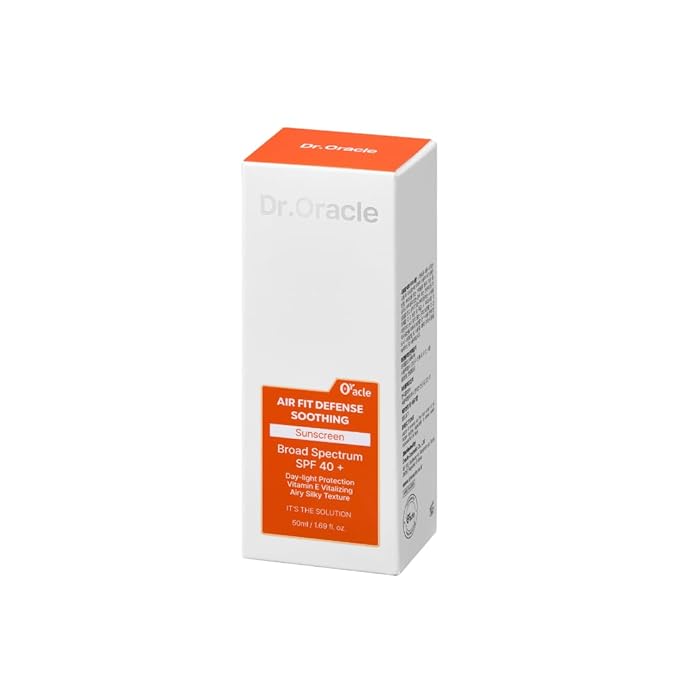 DR.ORACLE Air Fit Defense Soothing Sunscreen- SPF 40+, Outdoor Essential, No White Cast, Non-Greasy, Niacinamide, Vitamin E Sun Block For face, Korean Skin Care, Lightweight, Hydrating 1.69 fl. oz