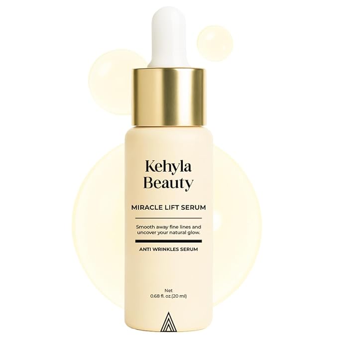 Kehyla Beauty™ Miracle Lift Serum — Peptide Complex + Hyaluronic Acid & Niacinamide (Vitamin B3) — Hydrating, Firming & Smoothing Face Serum for Mature Skin – Vegan, Hypoallergenic, 30ml