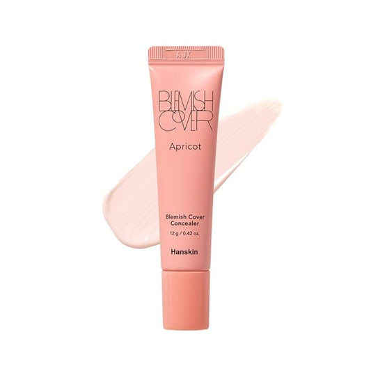 Hanskin Blemish Cover Apricot – Peach Tone Full Coverage Concealer for Dark Circles & Hyperpigmentation | 12g K-Beauty Color Corrector