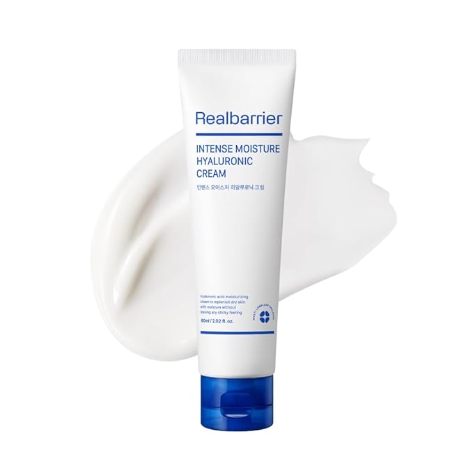 Real Barrier | Intense Moisture Hyaluronic Cream | Panthenol Skin Barrier Repair Face Cream | Hyaluronic Acid Moisturizing Face Lotion | Face Moisturizer for Dry & Sensitive Skin | 2.02 fl oz (60ml)