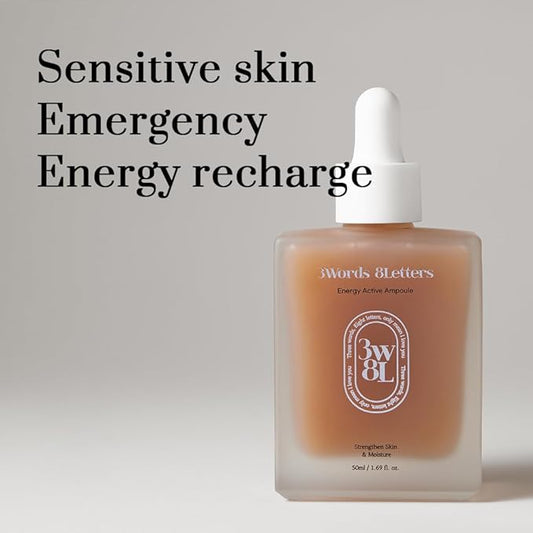 [3W8L] Energy Active Serum 1.69 fl oz | Vegan Face Ampoule For All Skin Types | Soothing & Moisturizing Face Serum | Korean Skin Care | k-beauty | 3Words 8Letters