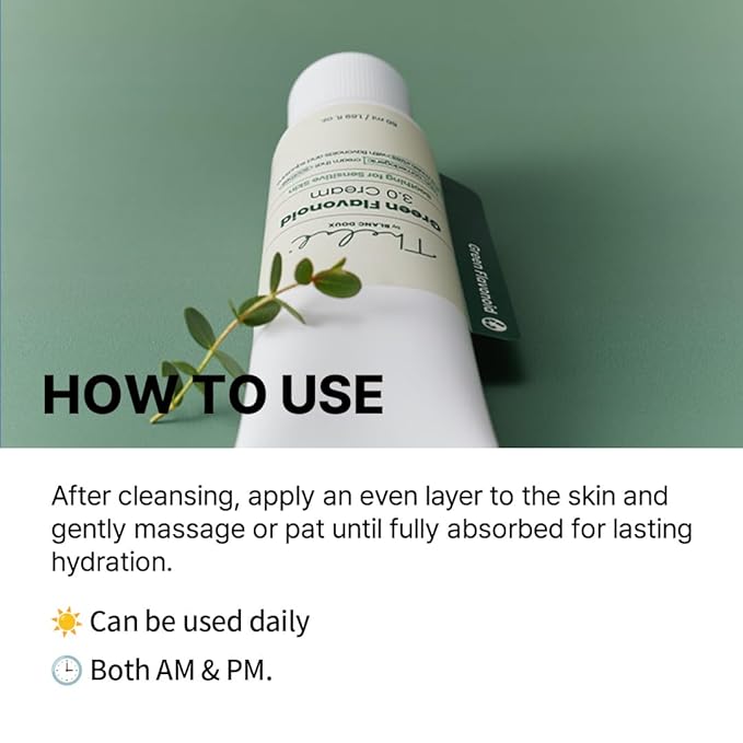 Green Flavonoid 3.0 Cream- Lightweight, Trouble Care,K Beauty Korean Moisturizer for Face, Soothing & Moisture for Acne Prone Skin, Non-Comedogenic Hydrating Cream, 50ml/1.69 fl oz