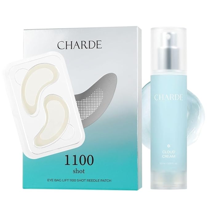 CHARDE Eye Bag Lift Patch + Cloud Cream Bundle – Instant Under Eye Lifting & Daily Firming Moisturizer, Reduces Puffiness, Hydrates & Smooths Skin, Korean Skincare Routine Set