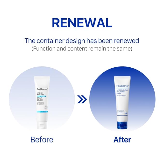 Real Barrier | Intense Moisture Hyaluronic Cream | Panthenol Skin Barrier Repair Face Cream | Hyaluronic Acid Moisturizing Face Lotion | Face Moisturizer for Dry & Sensitive Skin | 2.02 fl oz (60ml)