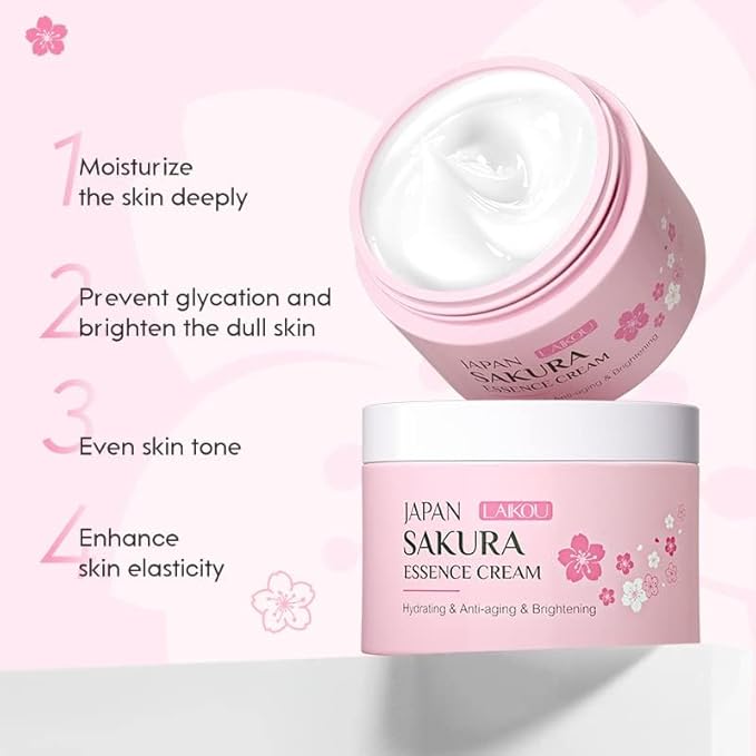 AKARY Face Sakura Cream Vitamin C Serum For Improving Skin Reducing Wrinkles and Moisturizing Enhance Skin, Body and Face Moisturizer for Dry Skin (25g)