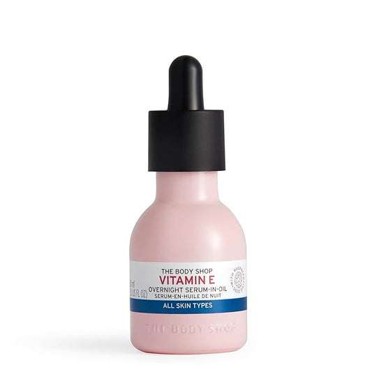 The Body Shop Vitamin E Overnight Serum-In-Oil – Nourishes, Softens & Restores – For All Skin Types – 1 oz