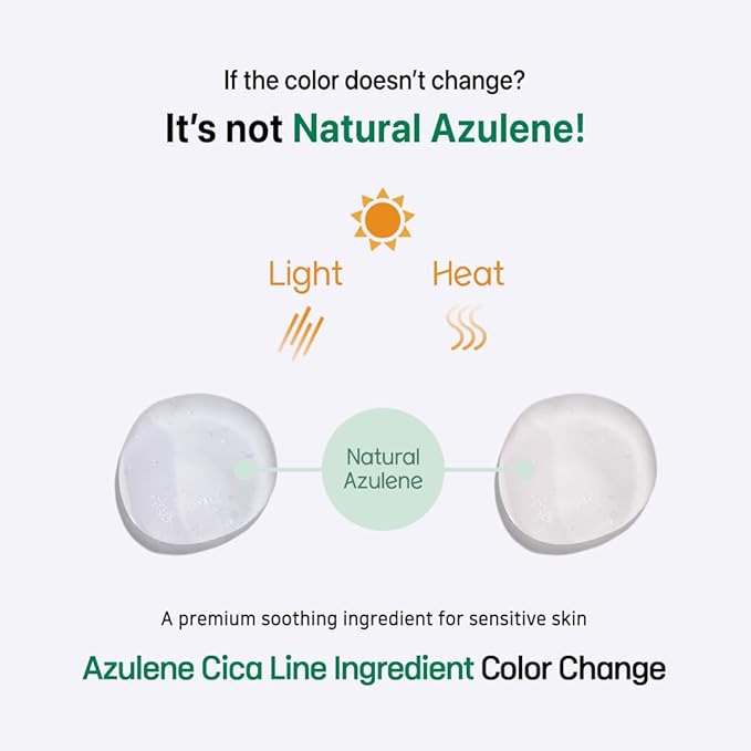 Le Nubele Azulene Cica Ampoule Soothes Acne Prone and Sensitive Skin, Azulene 700ppm, Centella Asiatica, Panthenol, Non-Comedogenic, Reduce Redness, Korean Skin Care, 50ml/1.06 fl.oz.