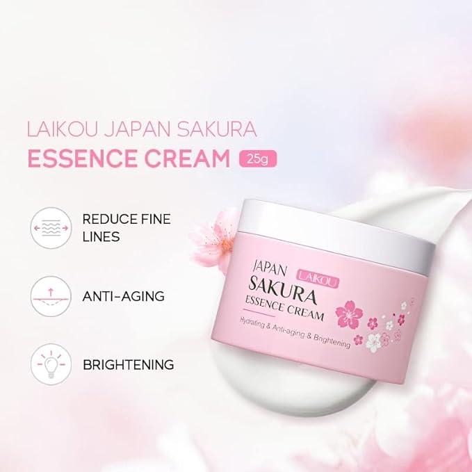 AKARY Face Sakura Cream Vitamin C Serum For Improving Skin Reducing Wrinkles and Moisturizing Enhance Skin, Body and Face Moisturizer for Dry Skin (25g)