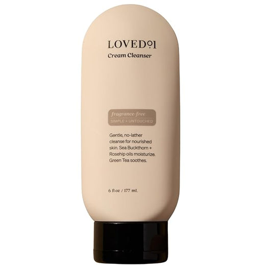 Loved01 Cream Cleanser for Face and Body, John Legend Skincare, Gentle Daily Wash for All Skin Types, Dermatologist-Tested Hydrating Formula with Rosehip Oil and Green Tea, Fragrance-Free, 6 oz