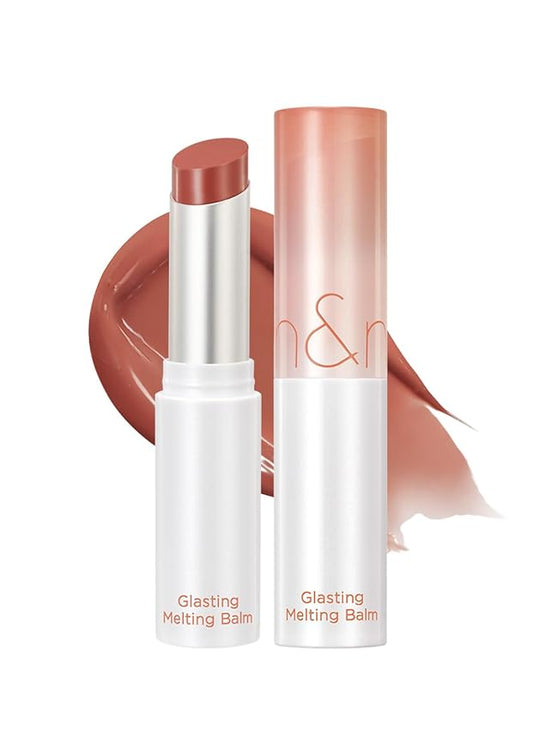 rom&nd GLASTING MELTING BALM 05 Nougat Sand | K-Beauty Juicy Lip Glow for Plump, Hydrated Lips & Buildable MLBB Color