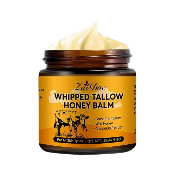 Whipped Honey Balm with Manuka Honey & Calendula, Multi-Purpose Salve for Face & Hands, Grass-Fed Formula, Deep Moisturizing for All Types, 4.76oz