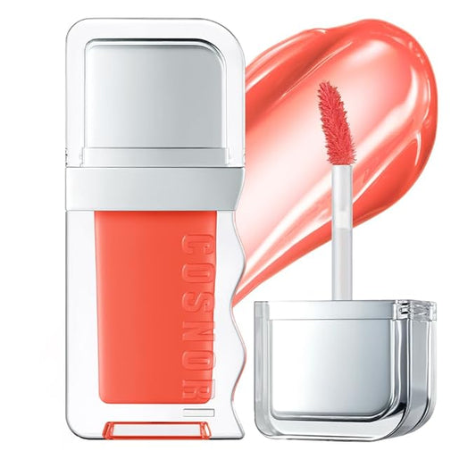 COSNORI Flow Wave Lip Tint - Vegan Glassy Lip Gloss, Lightweight & Long-lasting, Plant-derived Oil Moisturizer, K-Beauty (05 PUNCH)