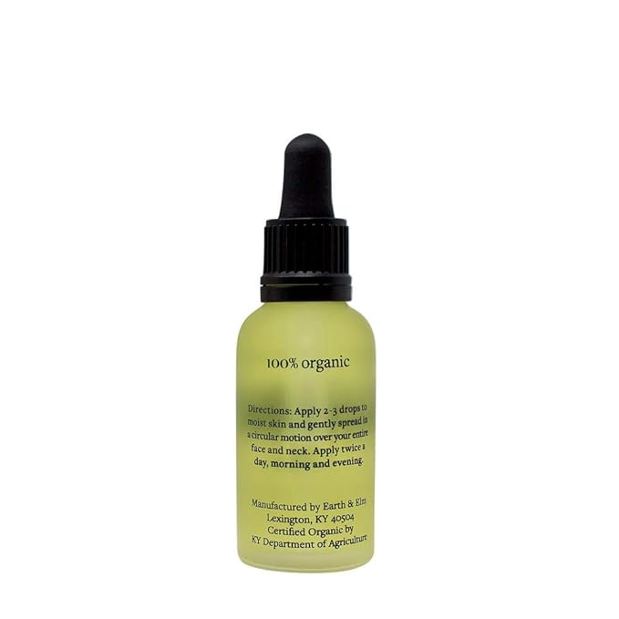 Earth & Elm Face Oil 100% USDA Organic Hydrating Face Oil, Skin Therapy Oil, Vitamin E Face Oil, Facial Massage Oil.