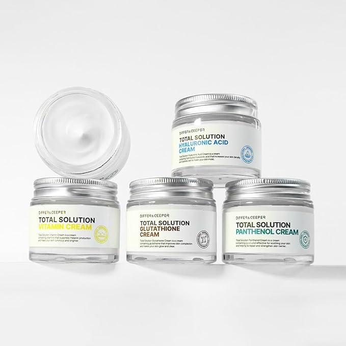 Differ & Deeper Total Solution Panthenol Cream – Soothing Moisturizer for Sensitive or Damaged Skin, Daily Barrier Care, Lightweight Hydrating Cream, Korean Skincare 2.47oz