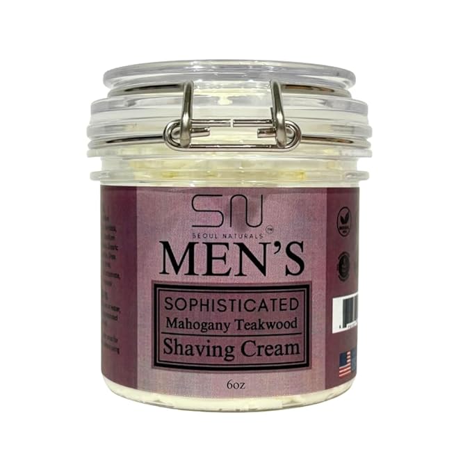 Seoul Naturals Sophisticated Mahogany Teakwood Shaving Cream, k beauty, 6 oz
